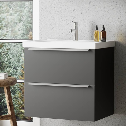 [BV-T-WM-FR-65-MZ] 1066 Frankfurt Wastafelmeubel 65 Mat Zwart