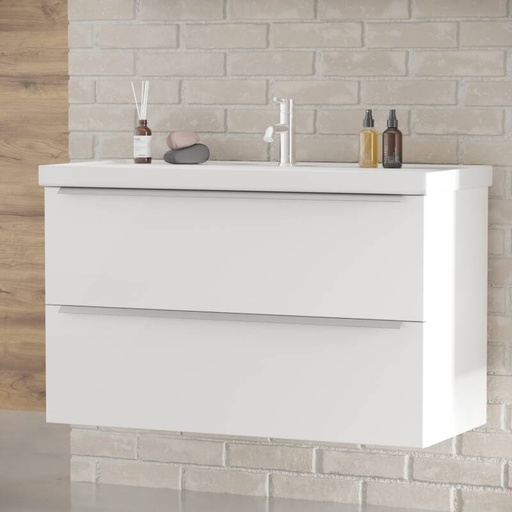 [BV-T-WM-FR-100-HW] 1033 Frankfurt Wastafelmeubel 100 Hoogglans Wit