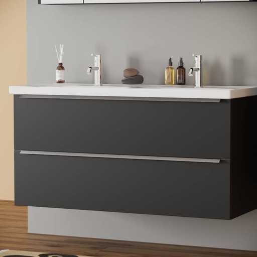 [BV-T-WM-FR-120-MZ] 1069 Frankfurt Wastafelmeubel 120 Mat Zwart