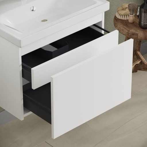[BV-B-WM-AM-65-HW] 1035 Amsterdam Wastafelmeubel 65 Hoogglans Wit