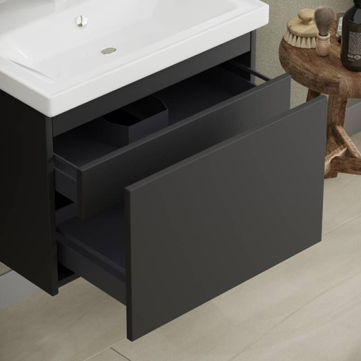 [BV-B-WM-AM-65-MZ] 1070 Amsterdam Wastafelmeubel 65 Mat Zwart