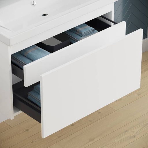 [BV-B-WM-AM-80-HW] 1036 Amsterdam Wastafelmeubel 80 Hoogglans Wit