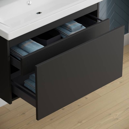 [BV-B-WM-AM-80-MZ] 1071 Amsterdam Wastafelmeubel 80 Mat Zwart