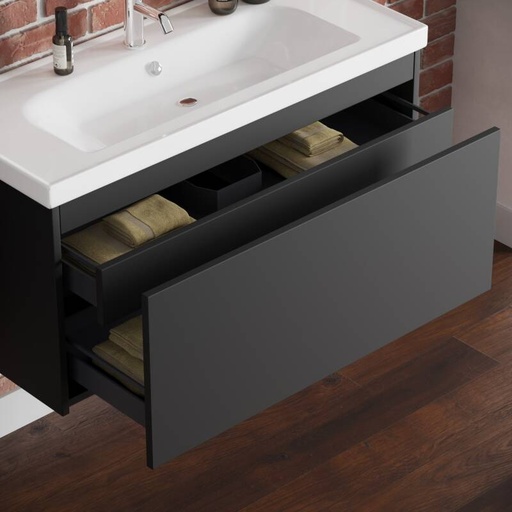 [BV-B-WM-AM-100-MZ] 1072 Amsterdam Wastafelmeubel 100 Mat Zwart