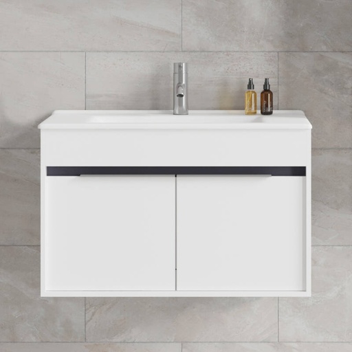 [BV-B-WM-KA-80-HW] 1006 Kassel Wastafelmeubel 80 Hoogglans Wit