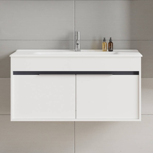 [BV-B-WM-KA-100-HW] 1007 Kassel Wastafelmeubel 100 Hoogglans Wit