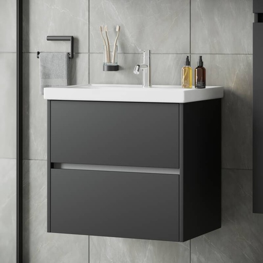 [BV-T-WM-BE-65-MZ] 1058 Berlin Wastafelmeubel 65 Mat Zwart