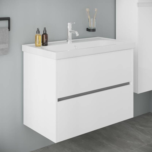 [BV-T-WM-BE-80-HW] 1024 Berlin Wastafelmeubel 80 Hoogglans Wit