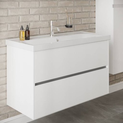 [BV-T-WM-BE-100-HW] 1025 Berlin Wastafelmeubel 100 Hoogglans Wit