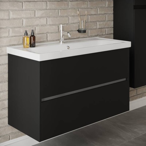 [BV-T-WM-BE-100-MZ] 1060 Berlin Wastafelmeubel 100 Mat Zwart
