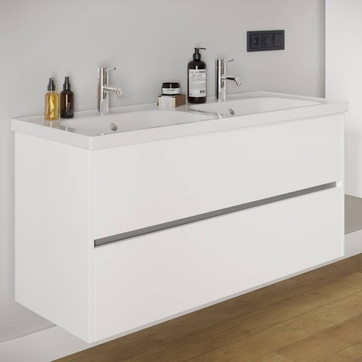 [BV-T-WM-BE-120-HW] 1026 Berlin Wastafelmeubel 120 Hoogglans Wit