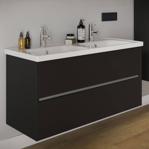 [BV-T-WM-BE-120-MZ] 1061 Berlin Wastafelmeubel 120 Mat Zwart