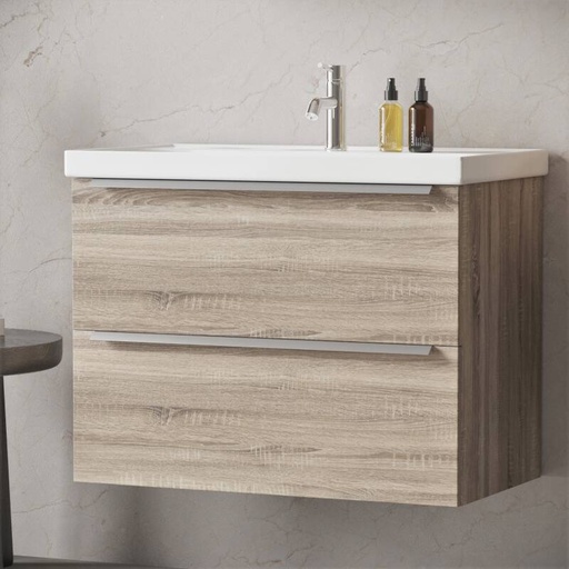 [BV-T-WM-FR-80-DE] 1105 Frankfurt Wastafelmeubel 80 Duitse Eik