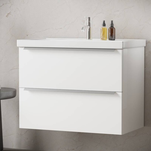[BV-T-WM-FR-80-HW] 1032 Frankfurt Wastafelmeubel 80 Hoogglans Wit